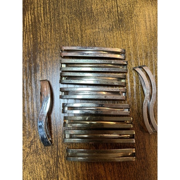 Vintage Goody Stay Tight Metal Barrettes 2.5" Silver Gold qty: 9 #902 1982‎ - Picture 2 of 4